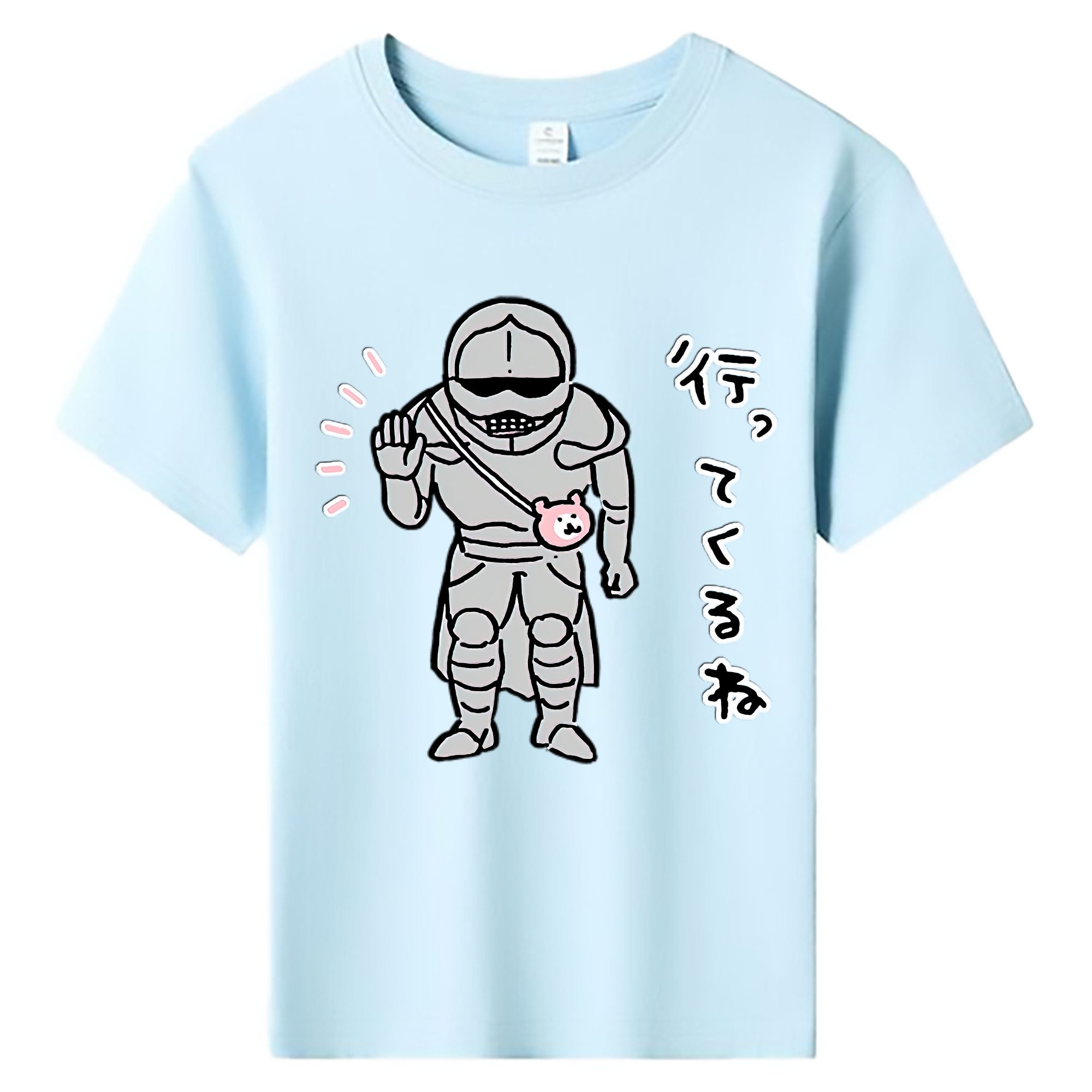 （画像用） ちいかわ 労働の鎧さん Chii-kawa Mr. Armor of Labor 綿100％キッズTシャツ（フロントプリント）